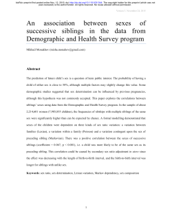 An association between sexes of successive siblings in the
