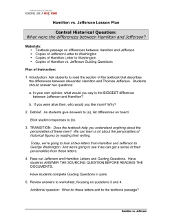 Hamilton vs. Jefferson Lesson Plan