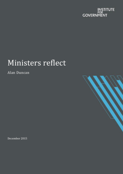 Ministers reflect - The Institute for Government