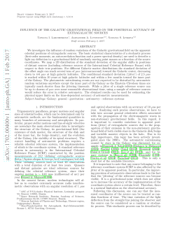 Influence of the Galactic gravitational field on the positional accuracy