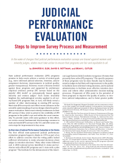 JUDICIAl PERfORmAnCE EvAlUATIOn