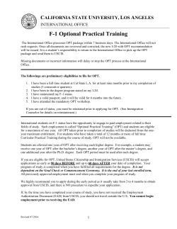 f-1 optional practical training - California State University, Los Angeles