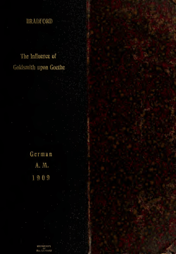 The influence of Goldsmith upon Goethe