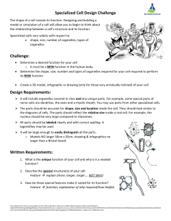 Specialized Cell Design Challenge Challenge: Design