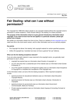 Fair Dealing: what can I use without permission?