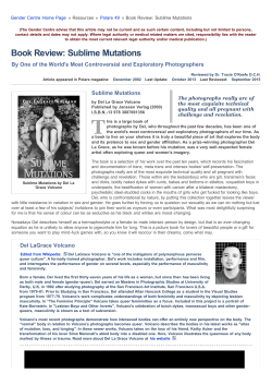 Polare 49: Book Review: Sublime Mutations | The Gender Centre Inc.