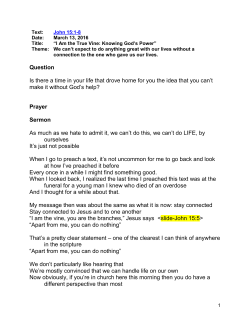 Question Is there a time in your life that drove home for you the idea