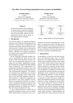 The effect of correcting grammatical errors on parse