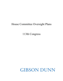 House Committee Oversight Plans - 113th Congress