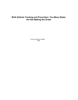 Birth Defects Tracking and Prevention: Too Many States Are Not