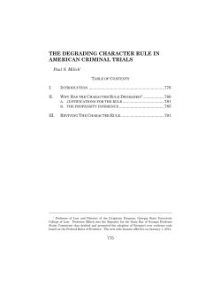 THE DEGRADING CHARACTER RULE IN AMERICAN CRIMINAL