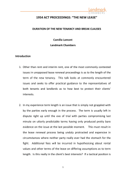 1954 Act Proceedings: The New Lease