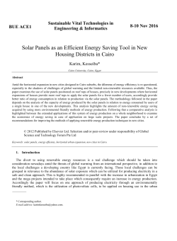 Solar Panels as an Efficient Energy Saving Tool in New