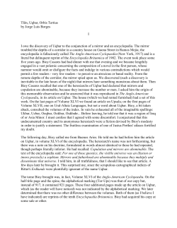 Tl&ouml;n, Uqbar, Orbis Tertius I