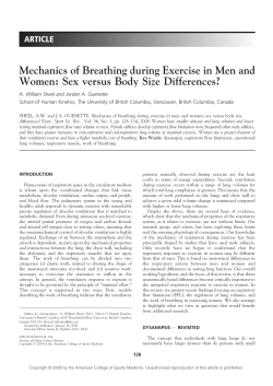 Mechanics of Breathing during Exercise in Men