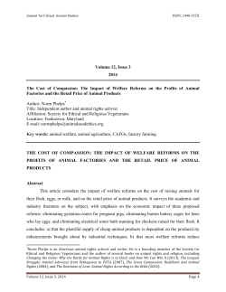 The Impact of Welfare Reforms on the Profits of Animal Factories and