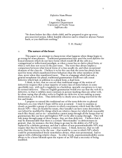 Defective Noun Phrases - UM Personal World Wide Web Server