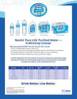 Nestl&eacute;&reg; Pure Life&reg; Purified Water &mdash; A Winning