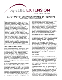 Safe Tractor Operation: Driving on Highways