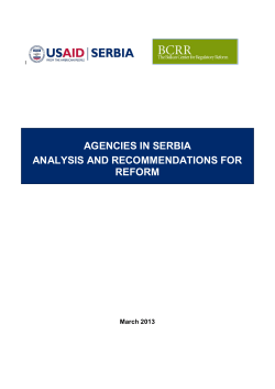 agencies in serbia analysis and recommendations - USAID BEP-a