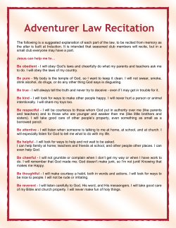 Adventurer Law Recitation