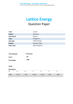 Lattice Energy - SAVE MY EXAMS!