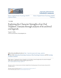 Exploring the Character Strengths of an Oral Tradition: Vanuatu