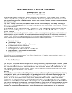 Eight Characteristics of Nonprofit Organizations