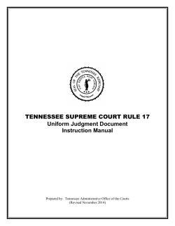 Judgment Document Instruction - Tennessee Administrative Office of
