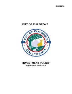 CITY OF ELK GROVE INVESTMENT POLICY