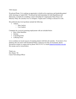 VMI Alumni: Woodward Plante `16 is seeking an opportunity to build