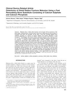 Clinical Device-Related Article Osteotomy of Distal Radius Fracture