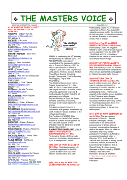 the masters voice - SA Masters Sports Association