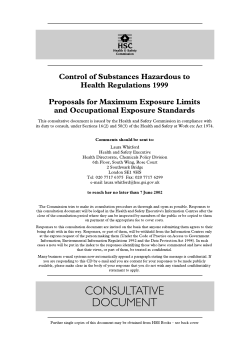 Control of Substances Hazardous to Health Regulations 1999