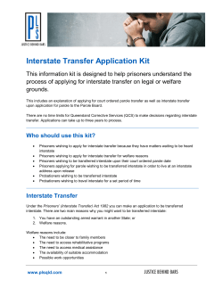 Interstate Transfer Kit - Prisoners Legal Service