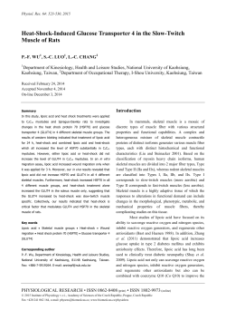 Heat-Shock-Induced Glucose Transporter 4 in the Slow