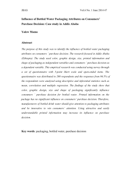Influence of Bottled Water Packaging Attributes on Consumers