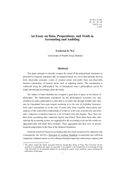 An Essay on Data, Propositions, and Truth in Accounting and Auditing