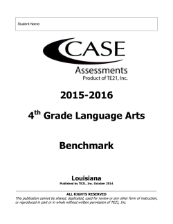 2015-2016 4 Grade Language Arts Benchmark