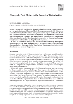 Changes in Food Chains in the Context of Globalization