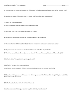 To Kill a Mockingbird Film Questions