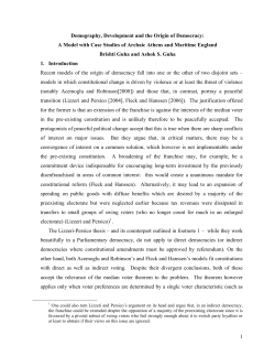 A Model with Case Studies of Archaic Athens and