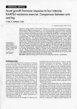 Acute Growth Hormone Response - KAATSU