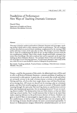 Possibilities of Performance: New Ways of Teaching