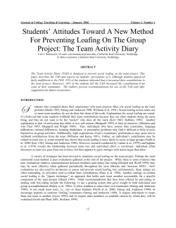 Students` Attitudes Toward A New Method For Preventing Loafing