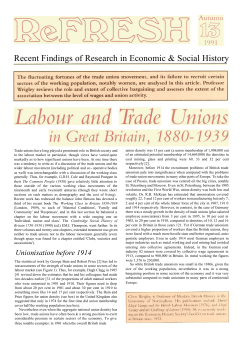 Labour and Trade Unions in Great Britain, 1880-1939