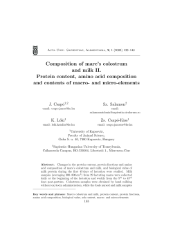 Composition of mare`s colostrum and milk II. Protein content, amino