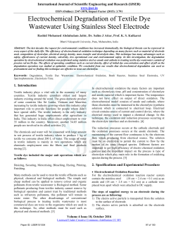 Electrochemical Degradation of Textile Dye Wastewater