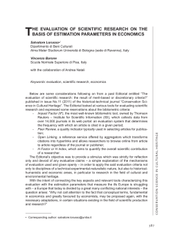 t he evaluation of scientific research on the basis of estimation