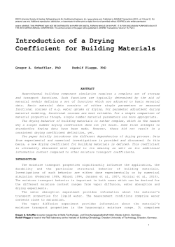 Introduction of a Drying Coefficient for Building Materials